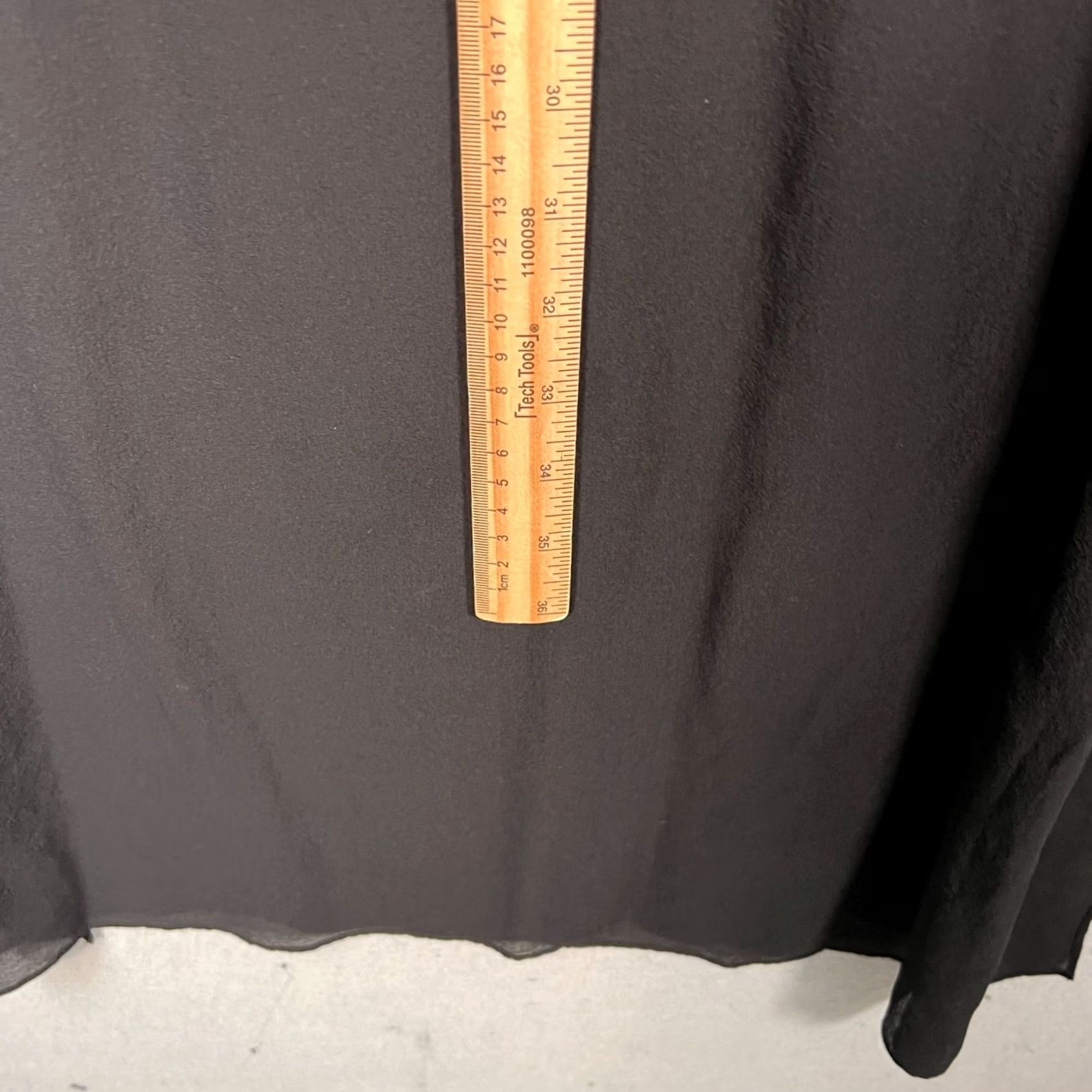 Eileen Fisher Eileen Fisher Womens XS Black Velvet & Silk Sheer Long Sleeve Midi Dress Size XS / US 0-2 / IT 36-38 - 6 Thumbnail