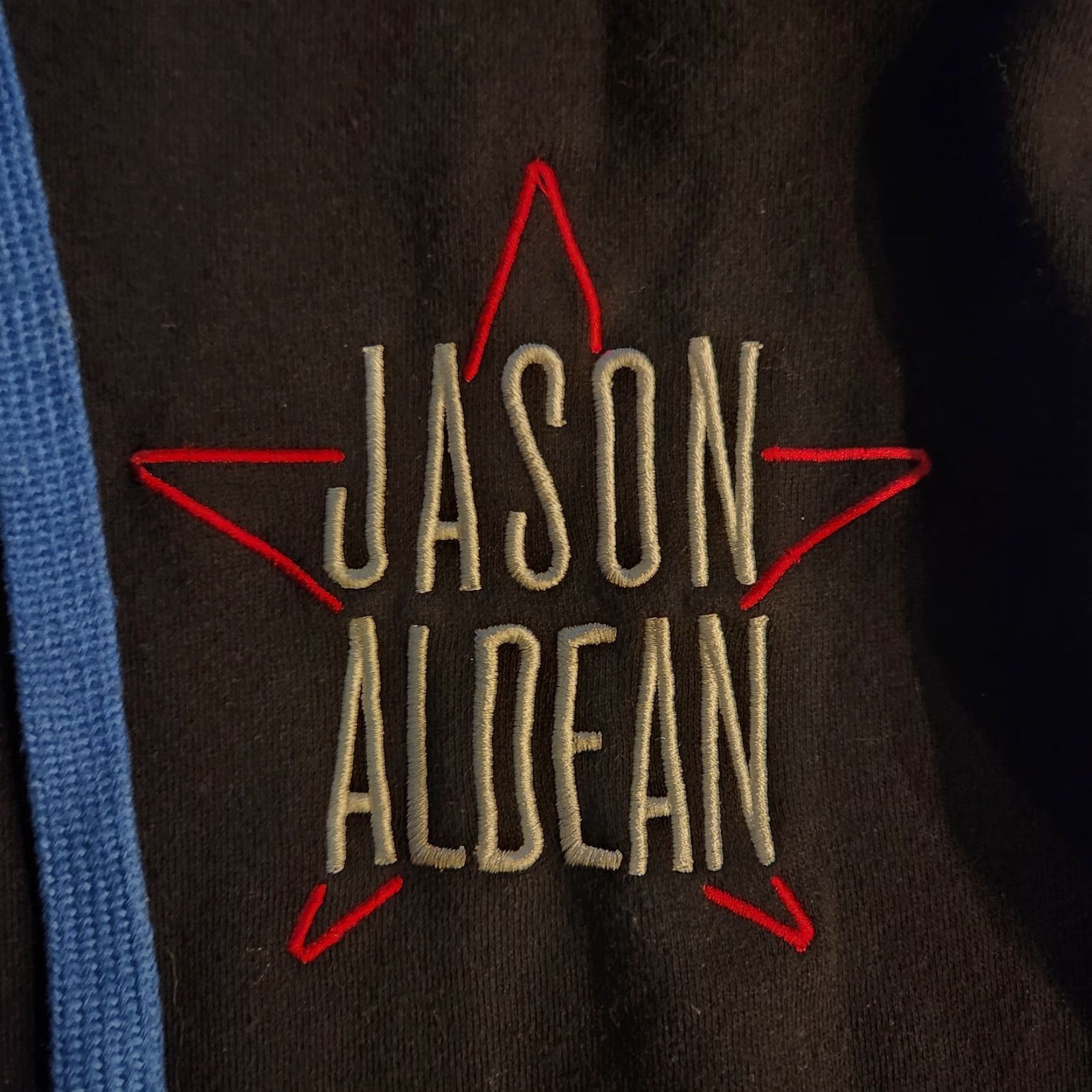 Vintage Jason Aldean Full Zip Up Hoodie Sz Medium Black Blue County Music Star USA Mens Hoodie Regular Modern Classic Music Theme Size US M / EU 48-50 / 2 - 6 Thumbnail