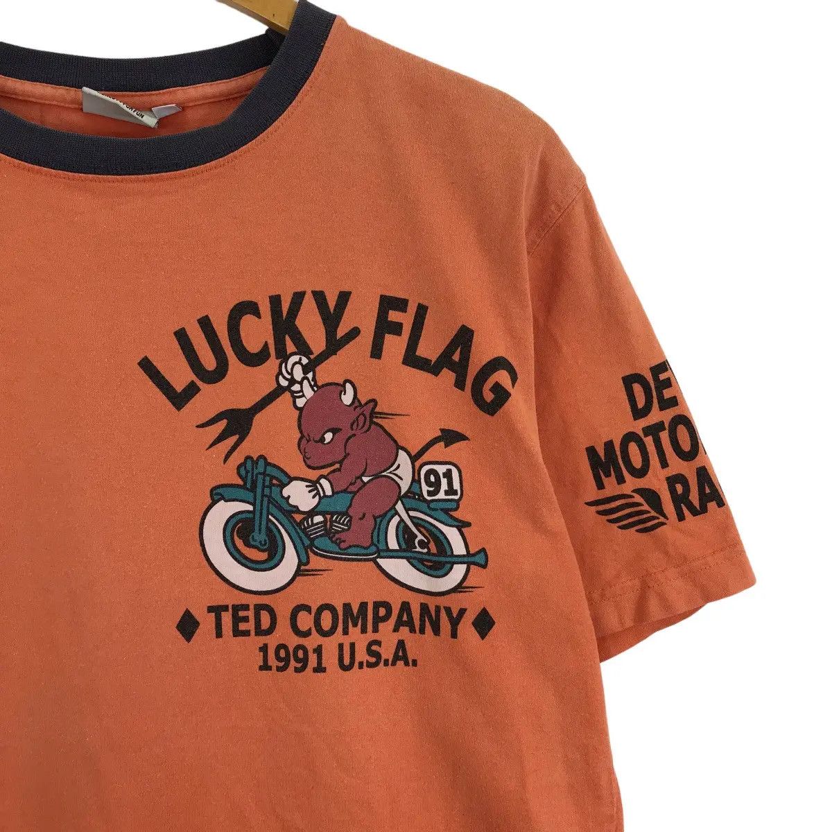 Vintage Vtg 1991 TED COMPANY USA Devil’s Motorcycle Races Tee Shirt Size US M / EU 48-50 / 2 - 2 Thumbnail