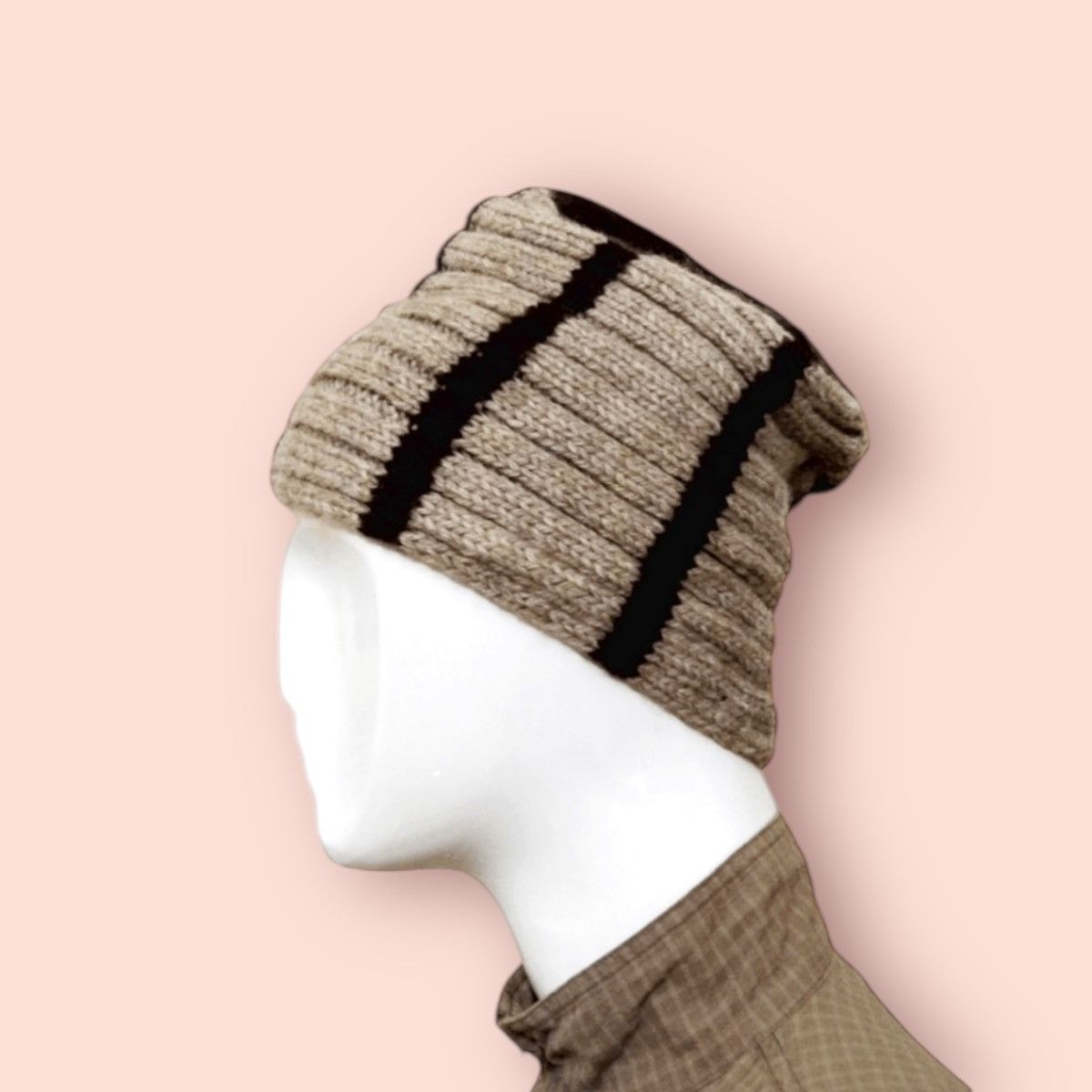 Edition Japan VERSATILE ROLLED KNITTED WOOL BEANIE HAT Size ONE SIZE - 1 Thumbnail