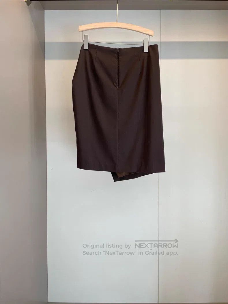 Brunello Cucinelli Brunello Cucinelli Dark Brown Wool Short Skirt Size 27" / US 4 / IT 40 - 2 Thumbnail