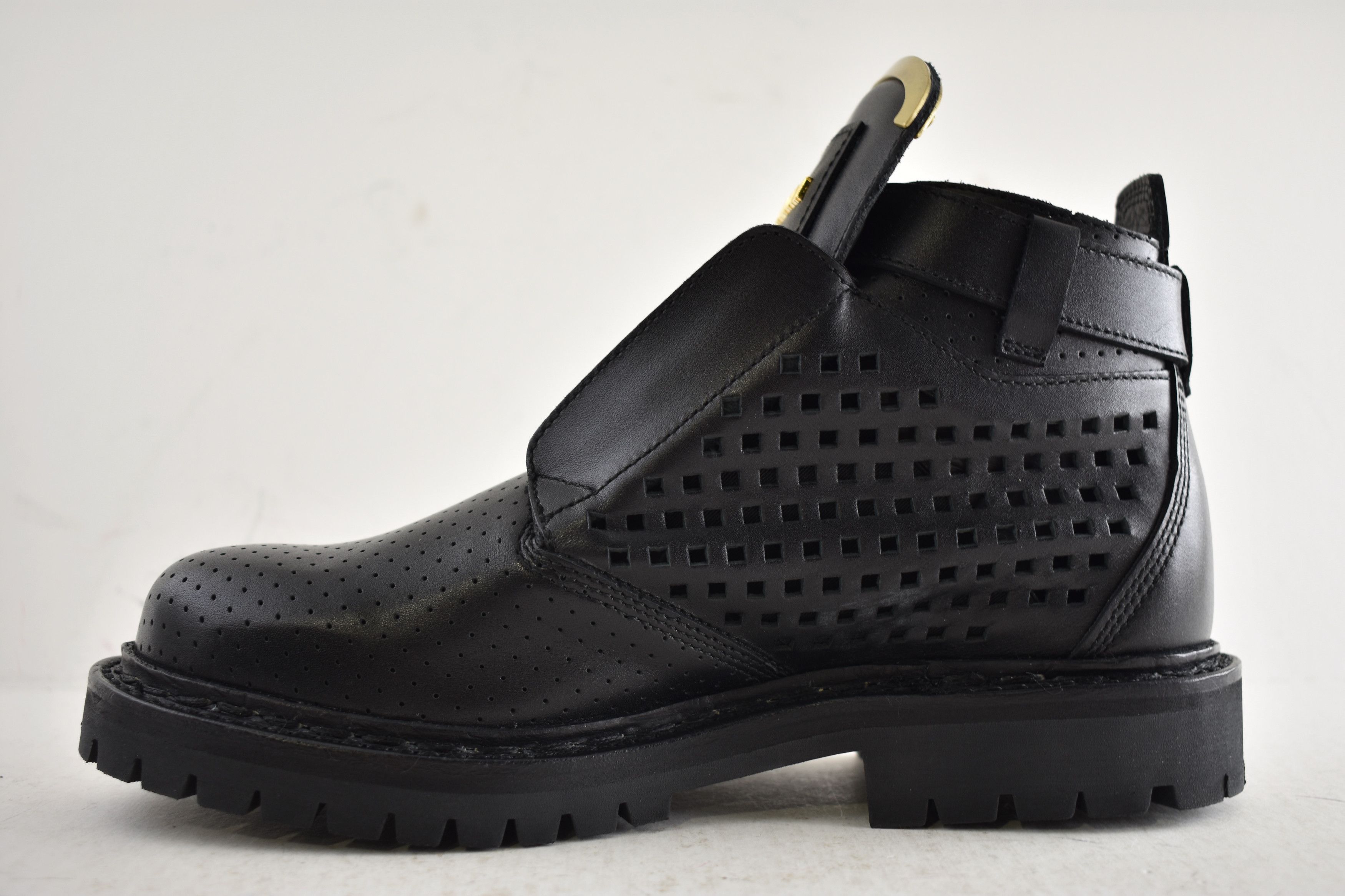 Balmain King Taiga Ranger Leather Perforated Gold Biker Moto Boot 36 Size US 6 / IT 36 - 10 Thumbnail