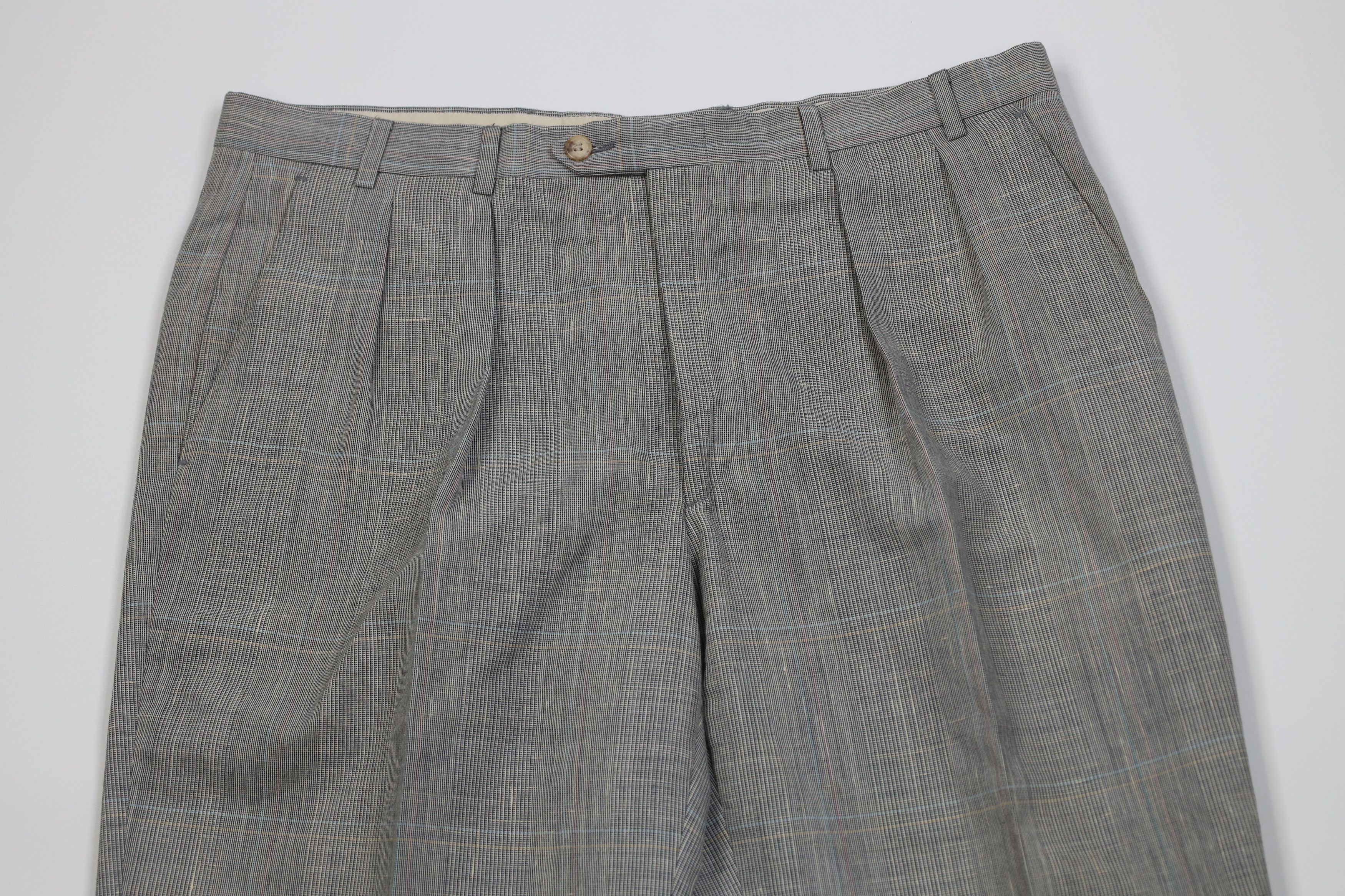 Vintage Vintage 60s 70s Houndstooth Wool Wide Leg Chino Pants USA Size US 36 / EU 52 - 2 Thumbnail