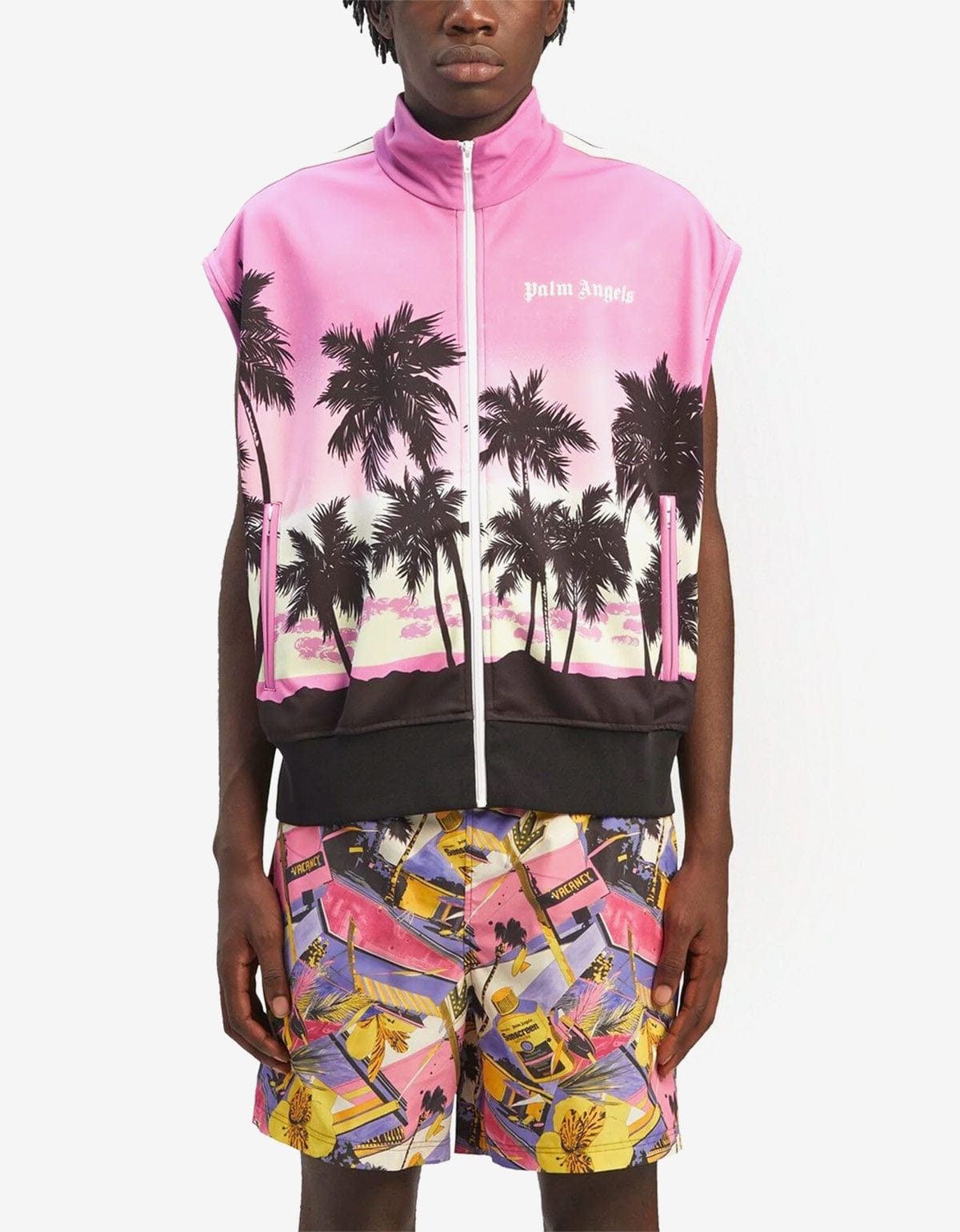 Palm Angels Palm Angels Pink Sunset Track Gilet Size US M / EU 48-50 / 2 - 3 Thumbnail