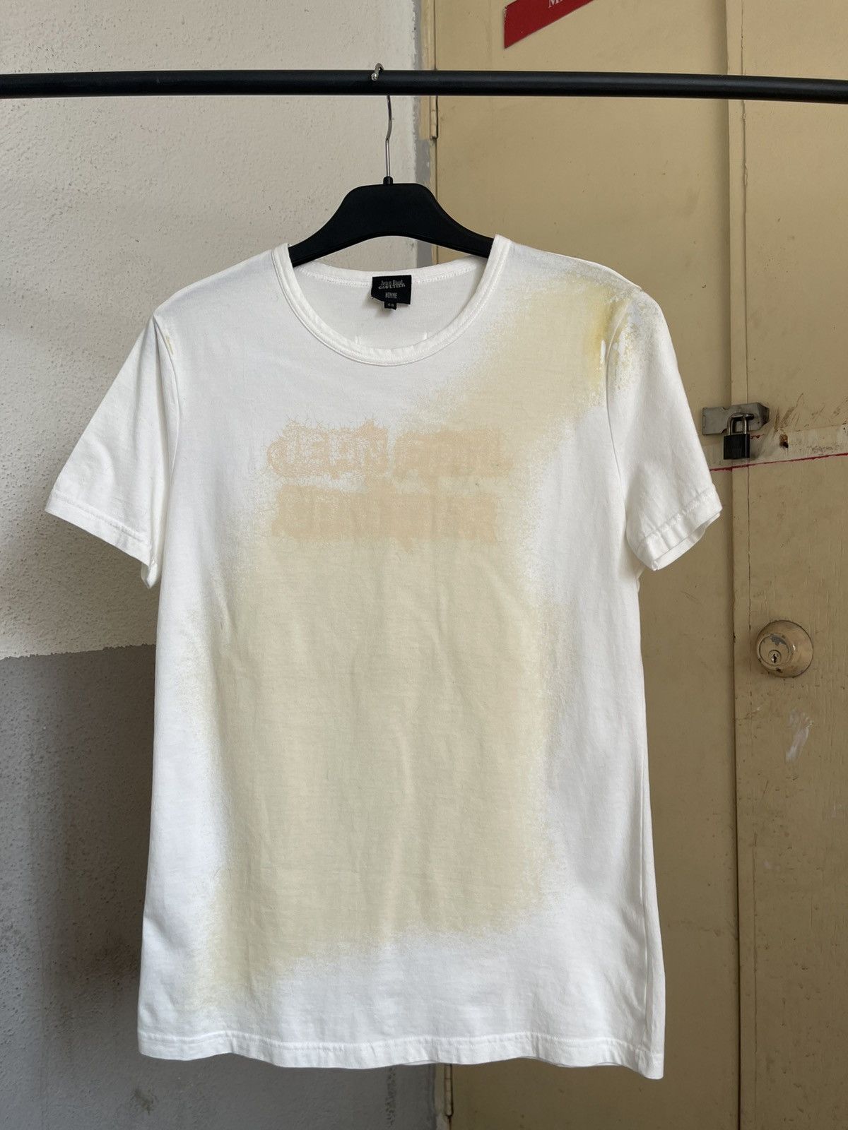 Jean Paul Gaultier Jean Paul Gaultier Homme Web Distressed Paint Logo T Shirt Size US M / EU 48-50 / 2 - 2 Thumbnail
