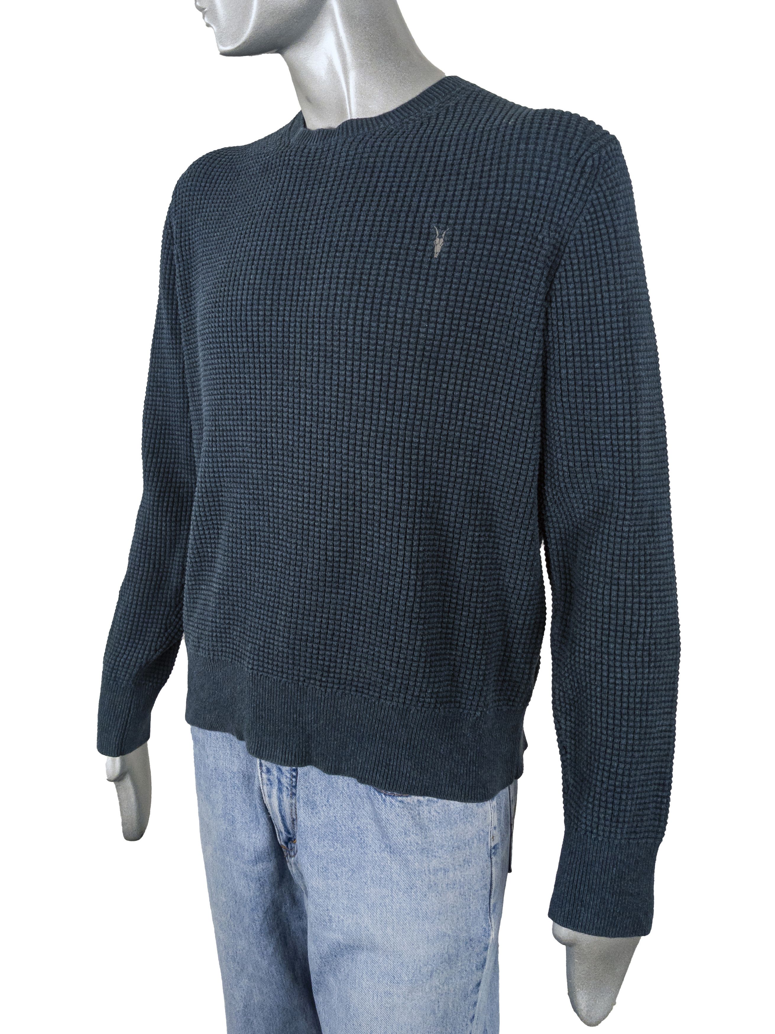 Allsaints Allsaints Vintage Mens Knit Ribbed Blue Sweater Y2K XL Size US XL / EU 56 / 4 - 3 Thumbnail