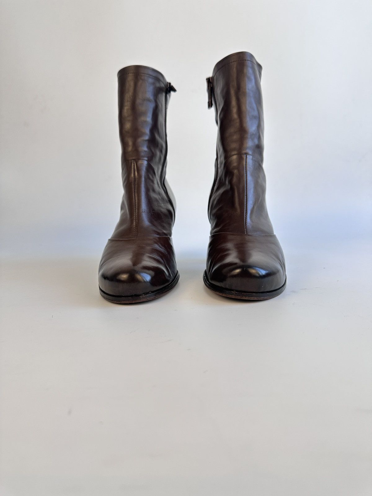 Other Alberto Fermani Brown Leather Ankle Boots Heels Size 37 Size US 7 / IT 37 - 3 Thumbnail