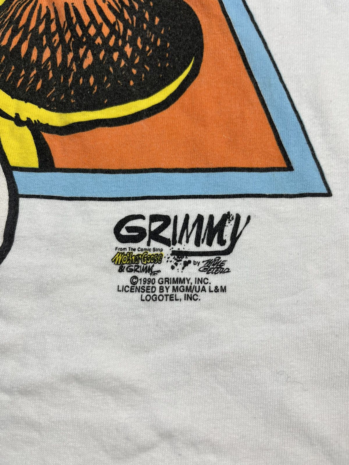 Warner Bros Vintage Grimmy Cartoon Tee 1990 Graphic White USA M Size US M / EU 48-50 / 2 - 5 Thumbnail