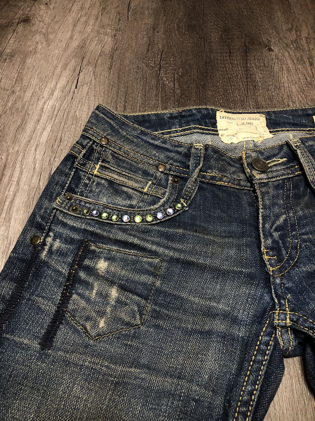 Taverniti × Vintage Distressed Denim Taverniti Jeans Courtney Flare Design Size 27" / US 4 / IT 40 - 9 Thumbnail