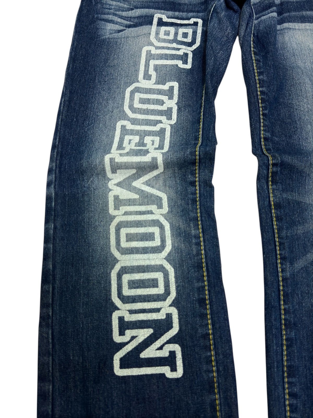 Hysteric Glamour Blue Moon Straight Cut Low Rise Jeans Y2K Graphic Denim Size US 31 - 7 Thumbnail
