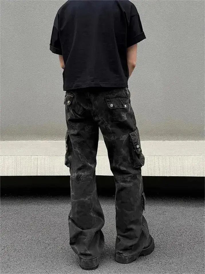 Japanese Brand Black multi pocket straight leg jeans Size US 32 / EU 48 - 6 Thumbnail