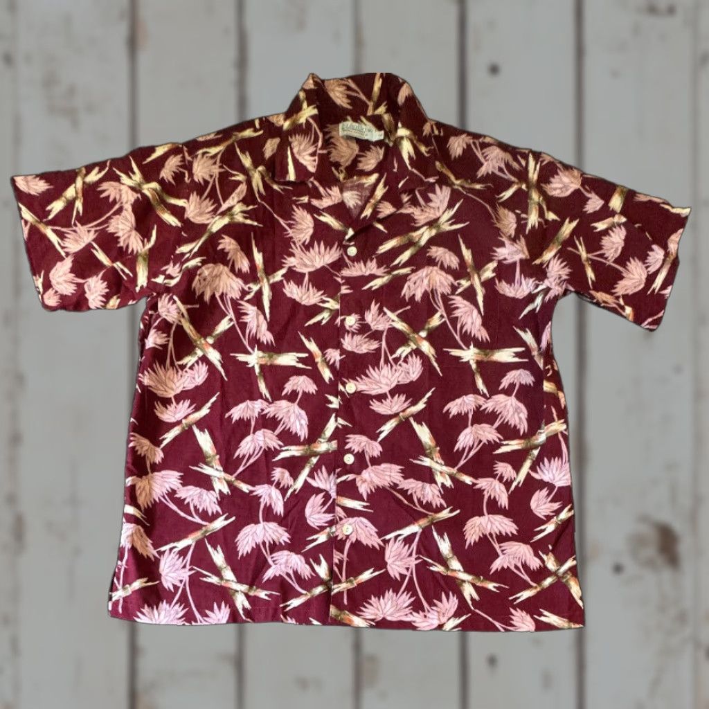 Vintage VINTAGE Margaritaville Hawaiian Short Sleeve Shirt, Button-Up, Maroon, XL, 100% Cotton, Floral, Men Size US XL / EU 56 / 4 - 1 Thumbnail