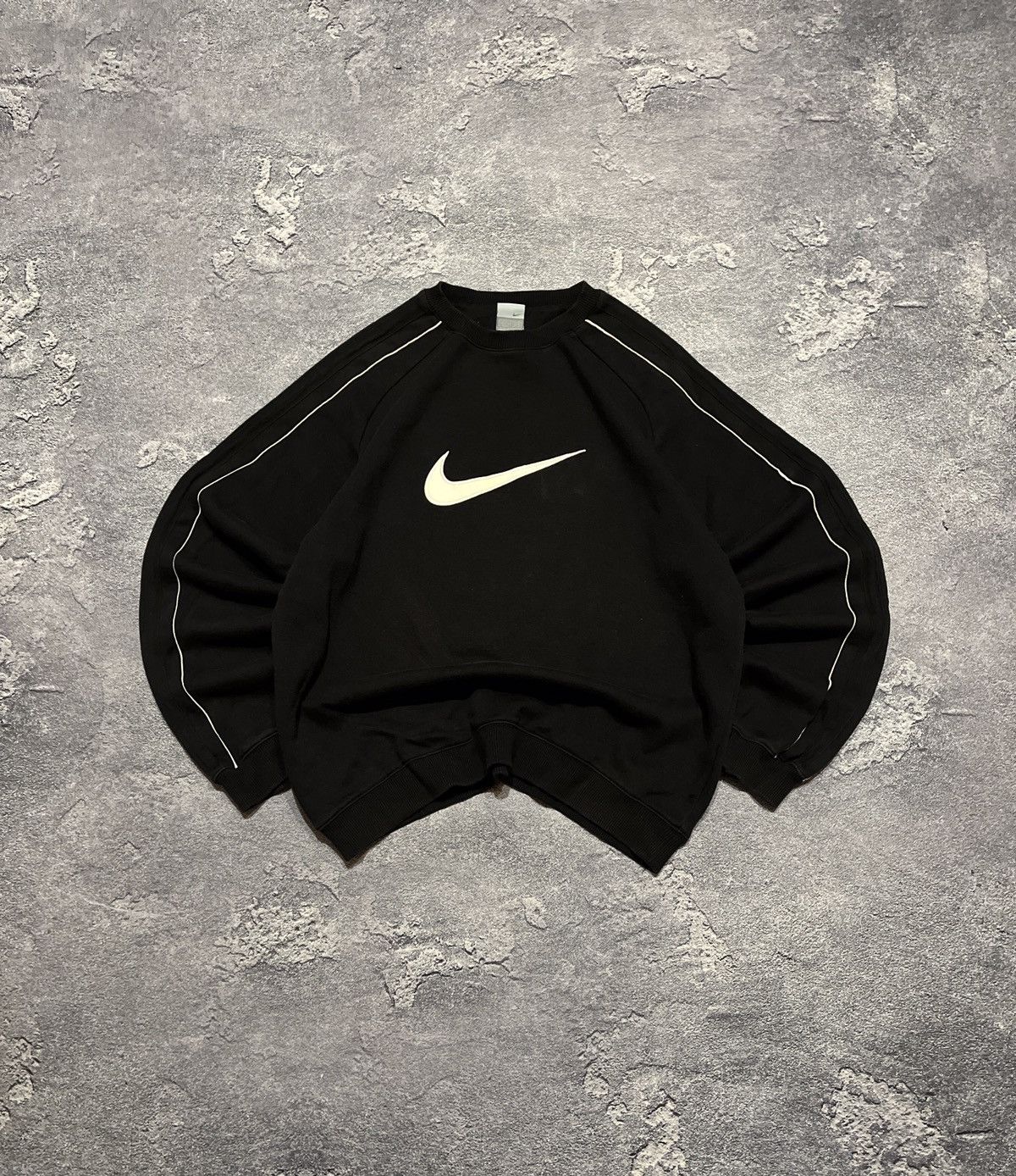 Nike × Vintage 00s Black Nike Vintage Big Logo Oversize Hoodie Y2K Size US L / EU 52-54 / 3 - 1 Thumbnail