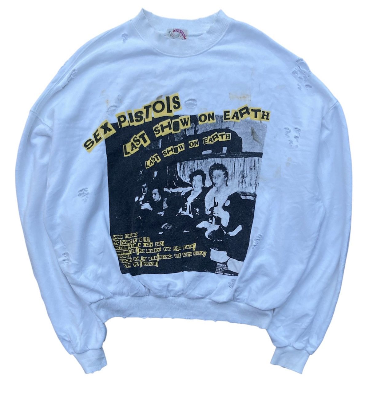 Band Tees Vintage Bootleg Sex Pistols Distressed Crewneck Sweatshirt Size US L / EU 52-54 / 3 - 2 Thumbnail