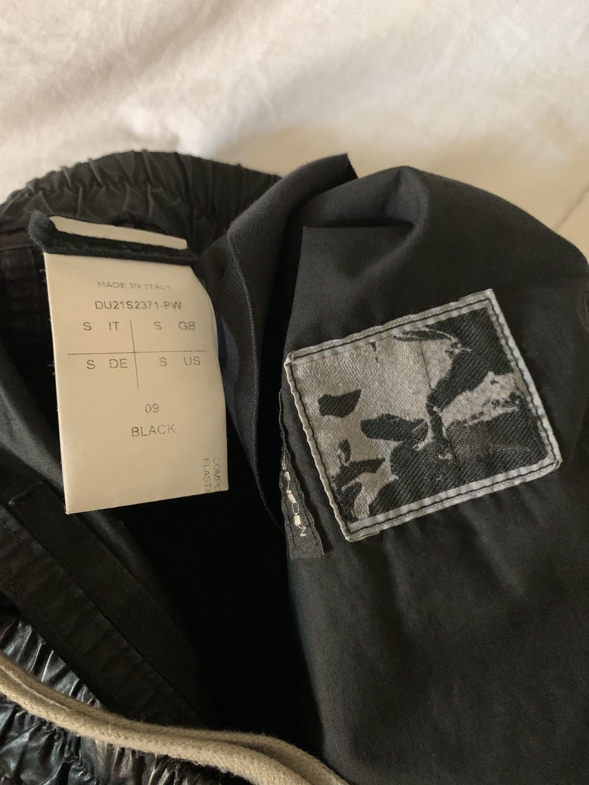 Rick Owens Drkshdw BLACK WAX POPLIN CREATCH DRKSHDW LOOSE CROP FIT CARGO PANTS Size US 31 - 6 Thumbnail