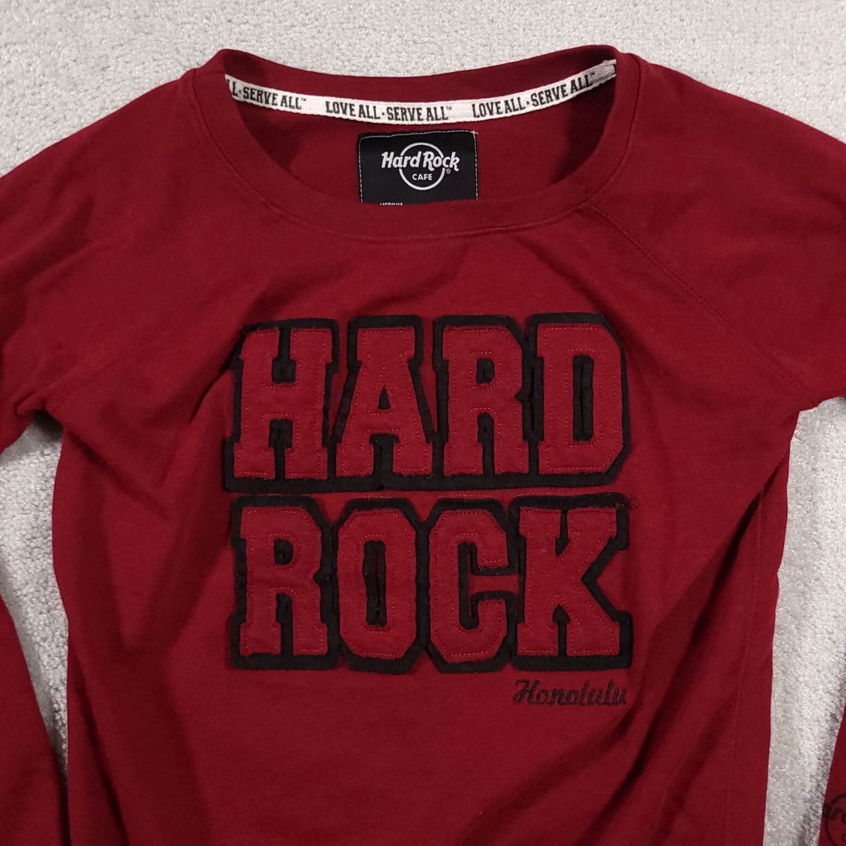 Hard Rock Cafe Hard Rock Cafe Sweatshirt Womens Red Crop Crewneck Honolulu Embroidered Pullover Size M / US 6-8 / IT 42-44 - 3 Thumbnail