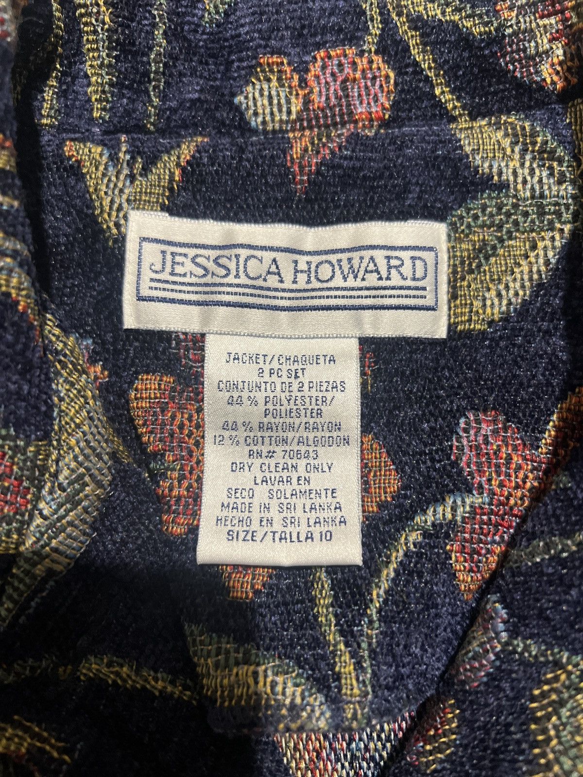 Other Jessica Howard Jacquard Floral Blazer | Late 80s-Early 90s Size L / US 10 / IT 46 - 5 Thumbnail