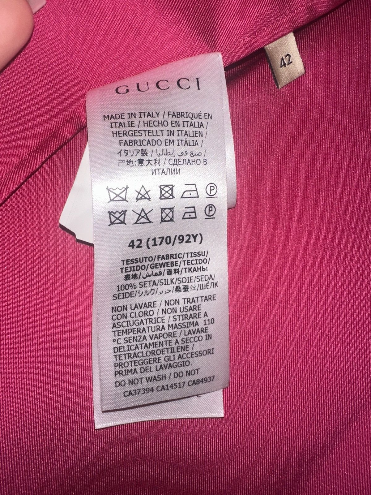 Gucci Gucci Pink Silk Button-Up Shirt Short Sleeve Size US XS / EU 42 / 0 - 3 Thumbnail
