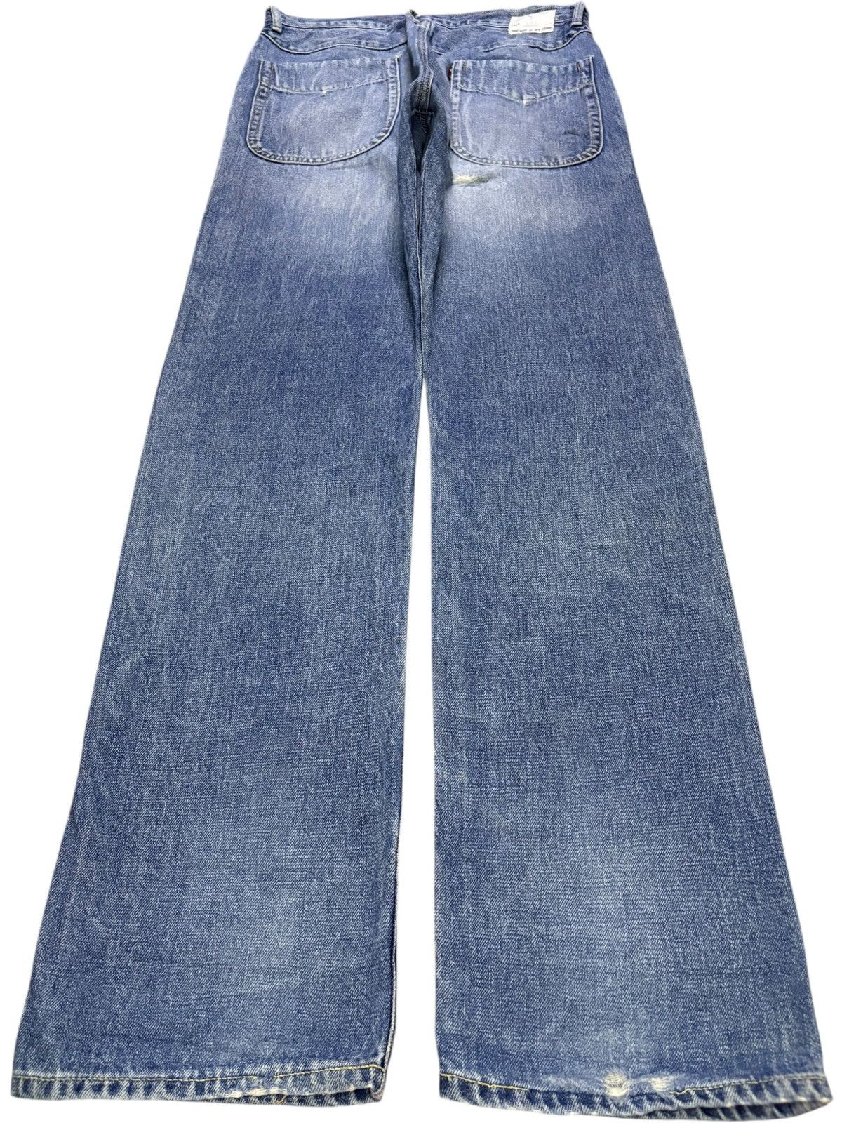 Japanese Brand Vintage Nepenthes Selvedge Distressed Loose Baggy Jeans Size US 30 / EU 46 - 3 Thumbnail