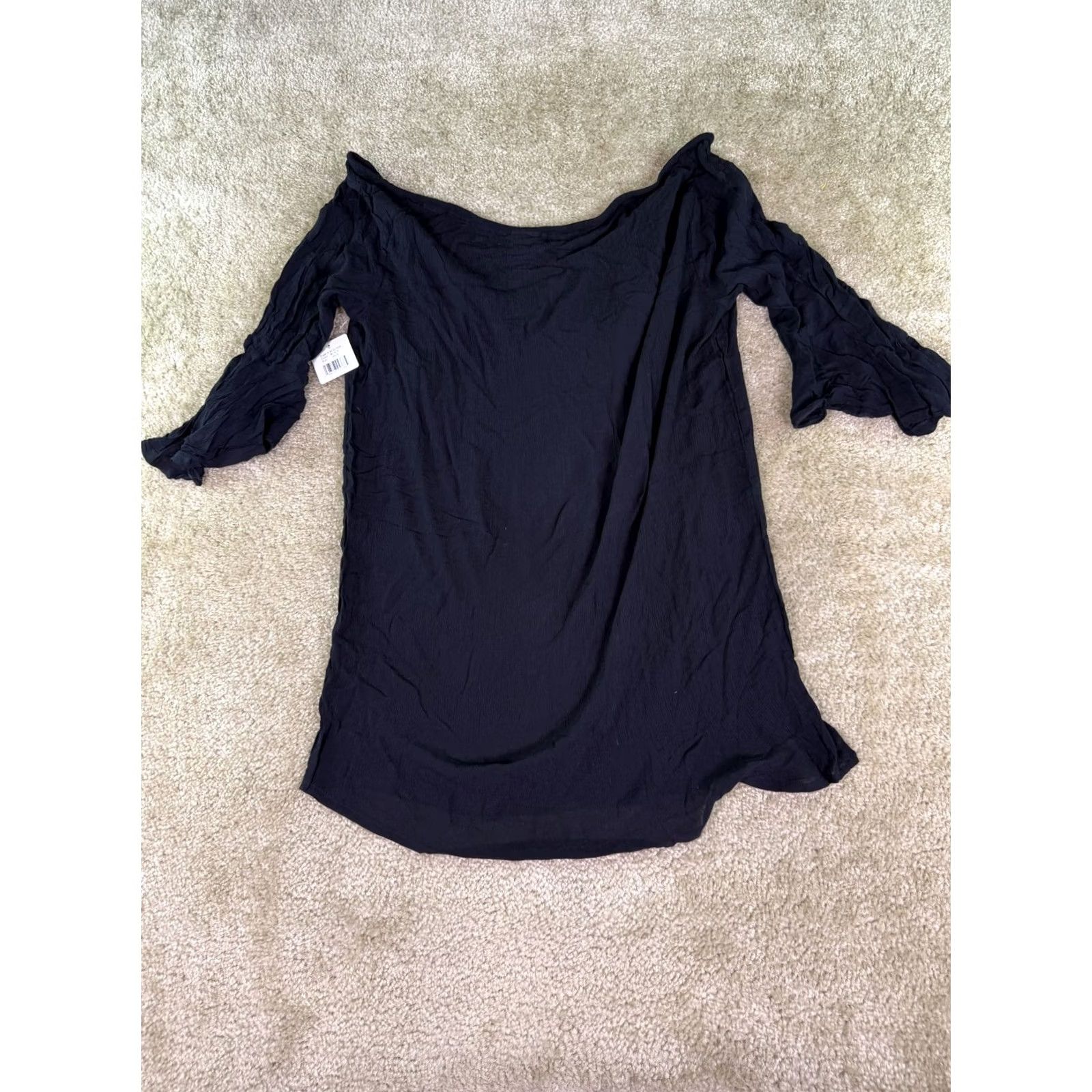 Vintage Anne Cole Black Sheer Plunge Neck Tunic Top Cover Up XS Womens Size XS / US 0-2 / IT 36-38 - 5 Thumbnail