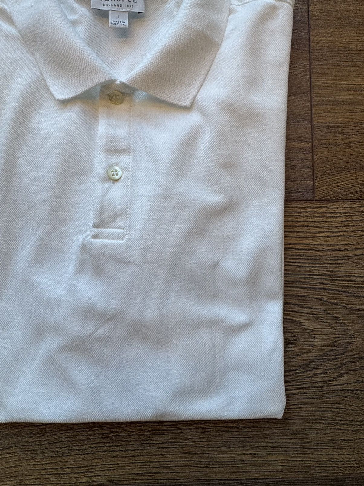 Sunspel Sunspel White Piqué Polo - Size L Size US L / EU 52-54 / 3 - 3 Thumbnail