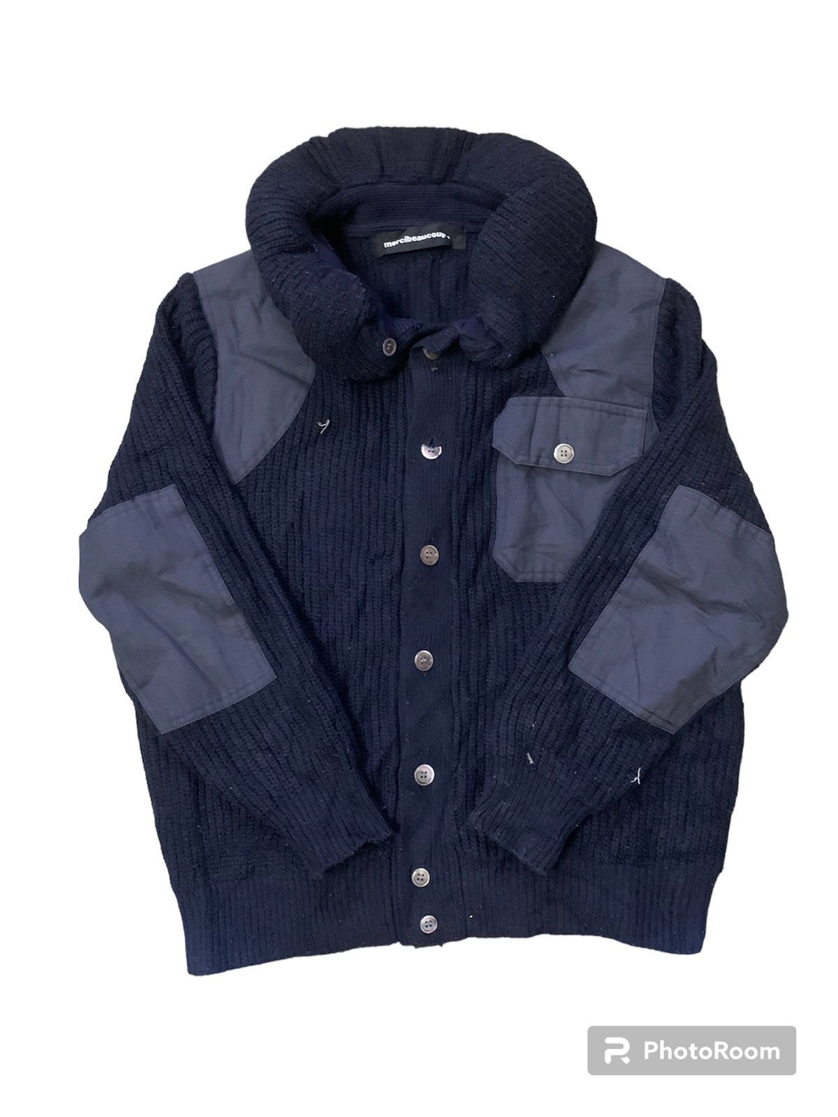 Issey Miyake Mercibeaucoup Single Pocket Knitwear Jacket Size US L / EU 52-54 / 3 - 1 Thumbnail