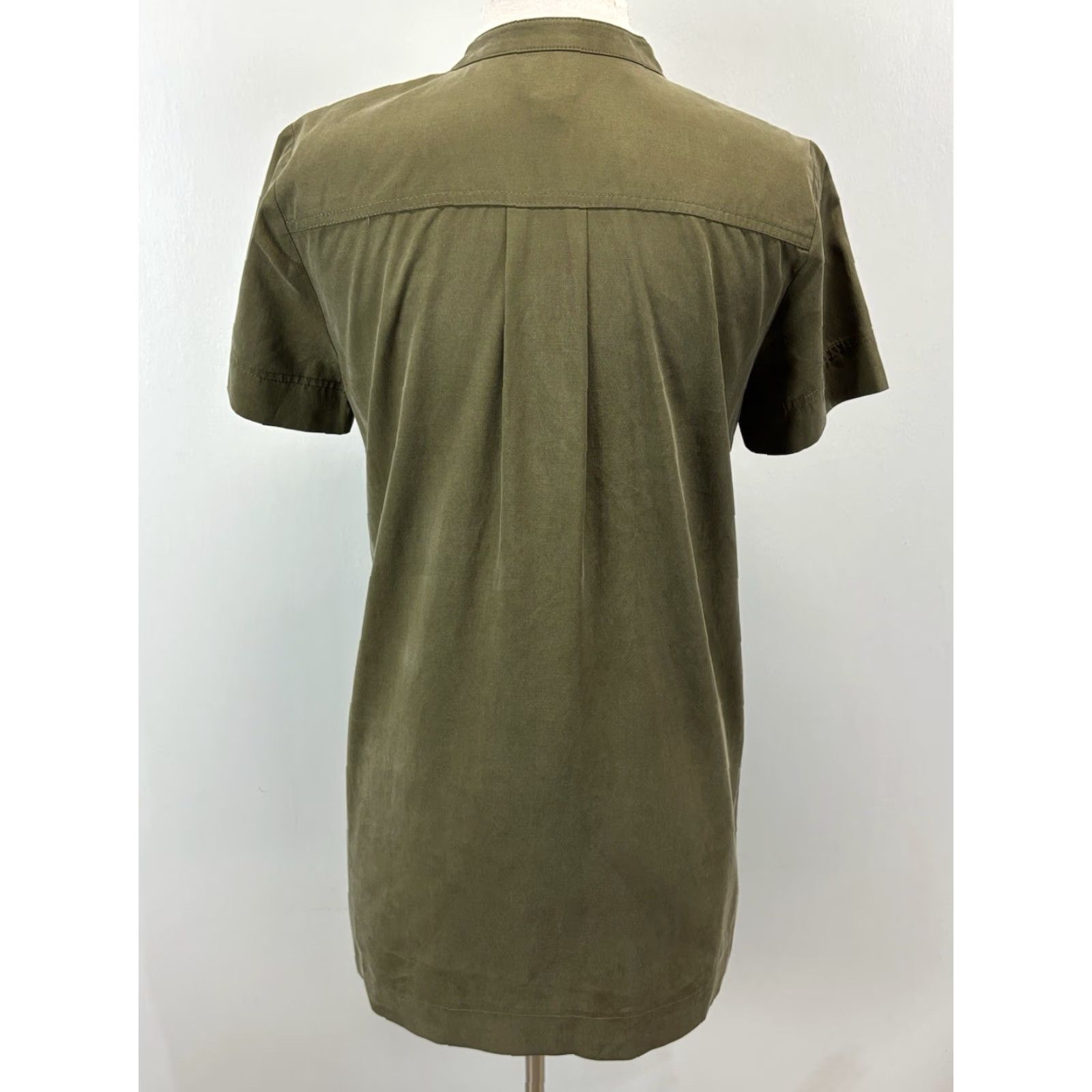 J.Crew VINTAGE J.CREW Military Fatigue Shirt Dress Women Small Army Green Utility Style Size S / US 4 / IT 40 - 3 Thumbnail