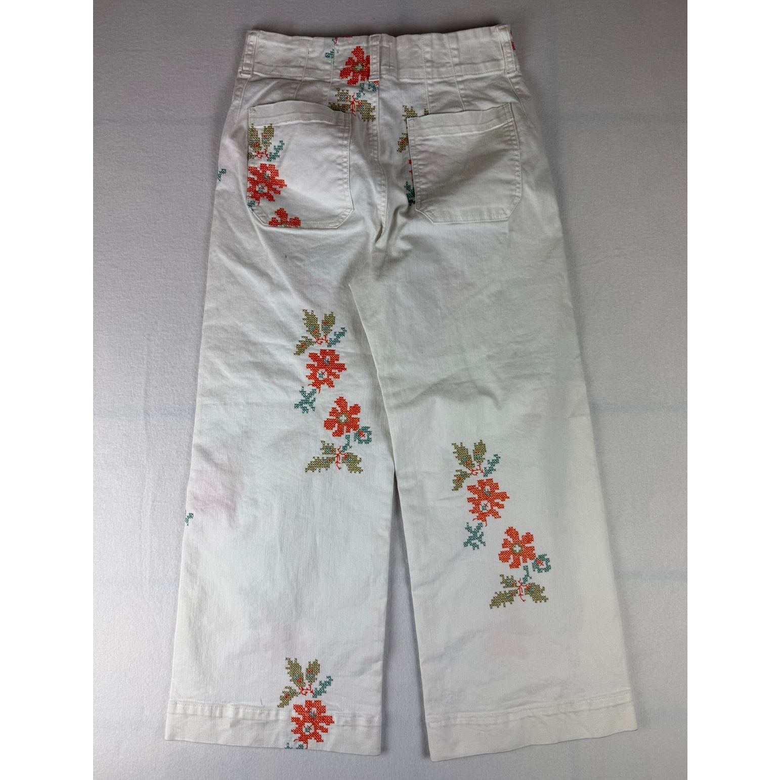 Anthropologie Maeve Anthropologie Colette Floral White Jeans 28 Size 28" / US 6 / IT 42 - 6 Thumbnail