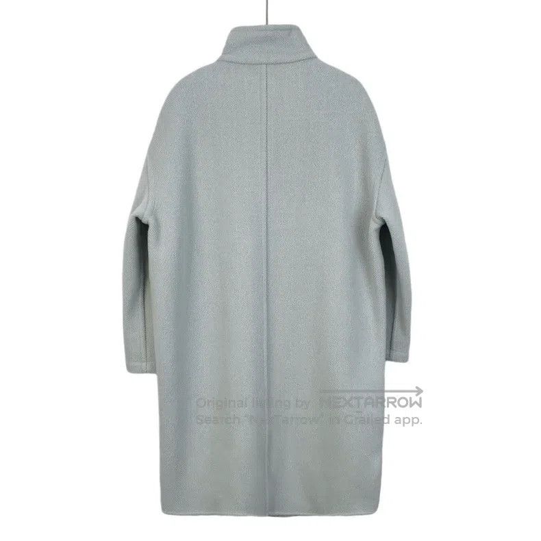 Hermes Hermes Light Blue Wool Single-Breasted Coat Size XS / US 0-2 / IT 36-38 - 2 Thumbnail
