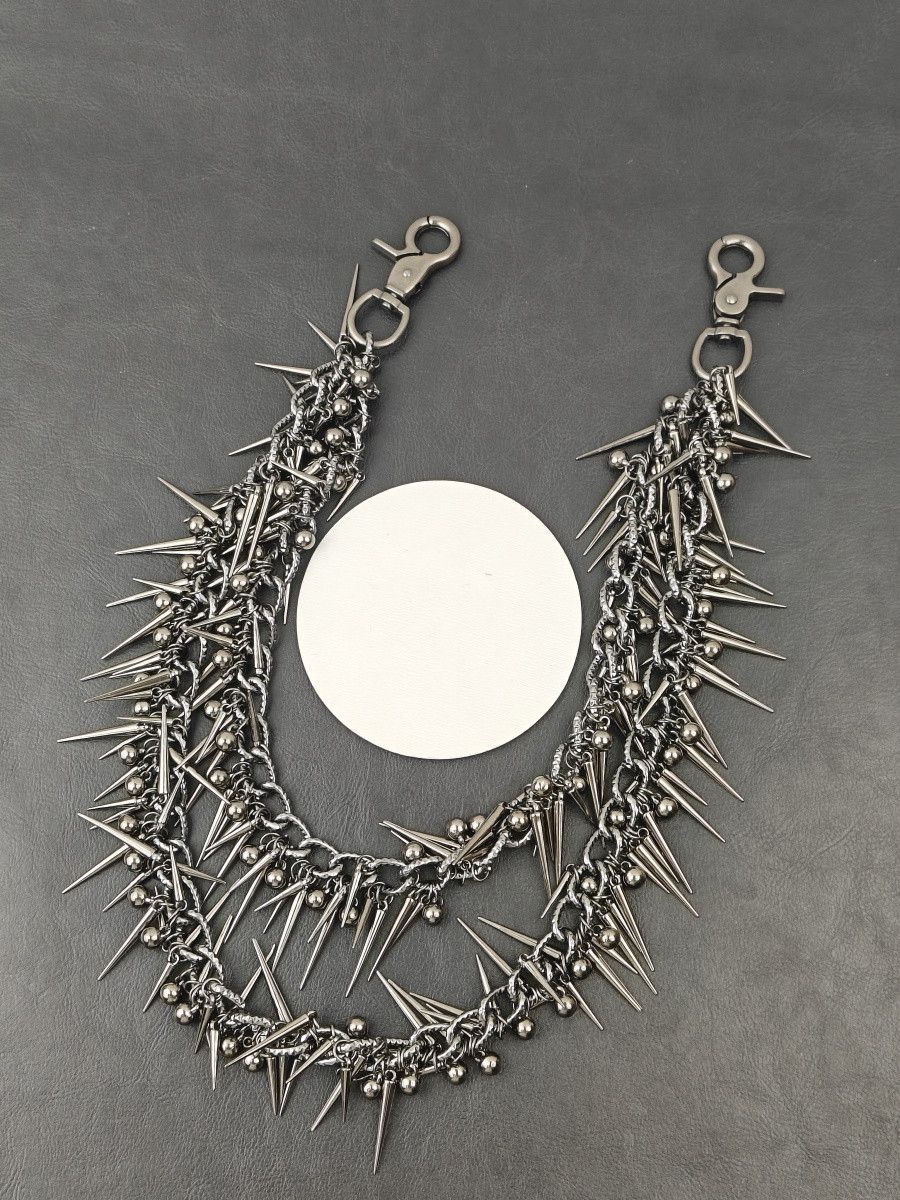 Jewelry Exaggerate Punk Double Layer Rivet Pants Chain Accessories Size ONE SIZE - 5 Thumbnail