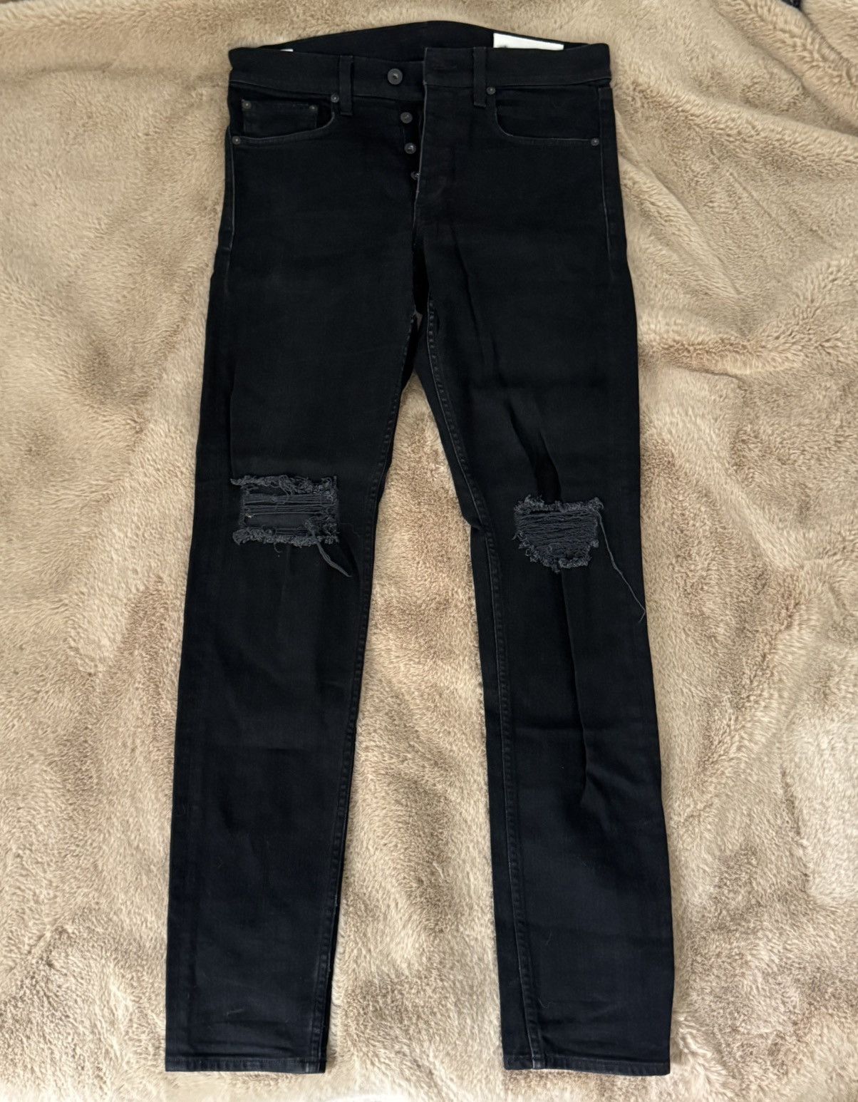 Rag & Bone Rag & Bone - Black Distressed Denim Size US 32 / EU 48 - 1 Thumbnail