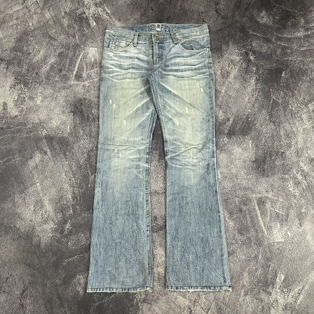 Vintage Y2K Diesel distressed flare denim pants Size US 33 - 2 Thumbnail