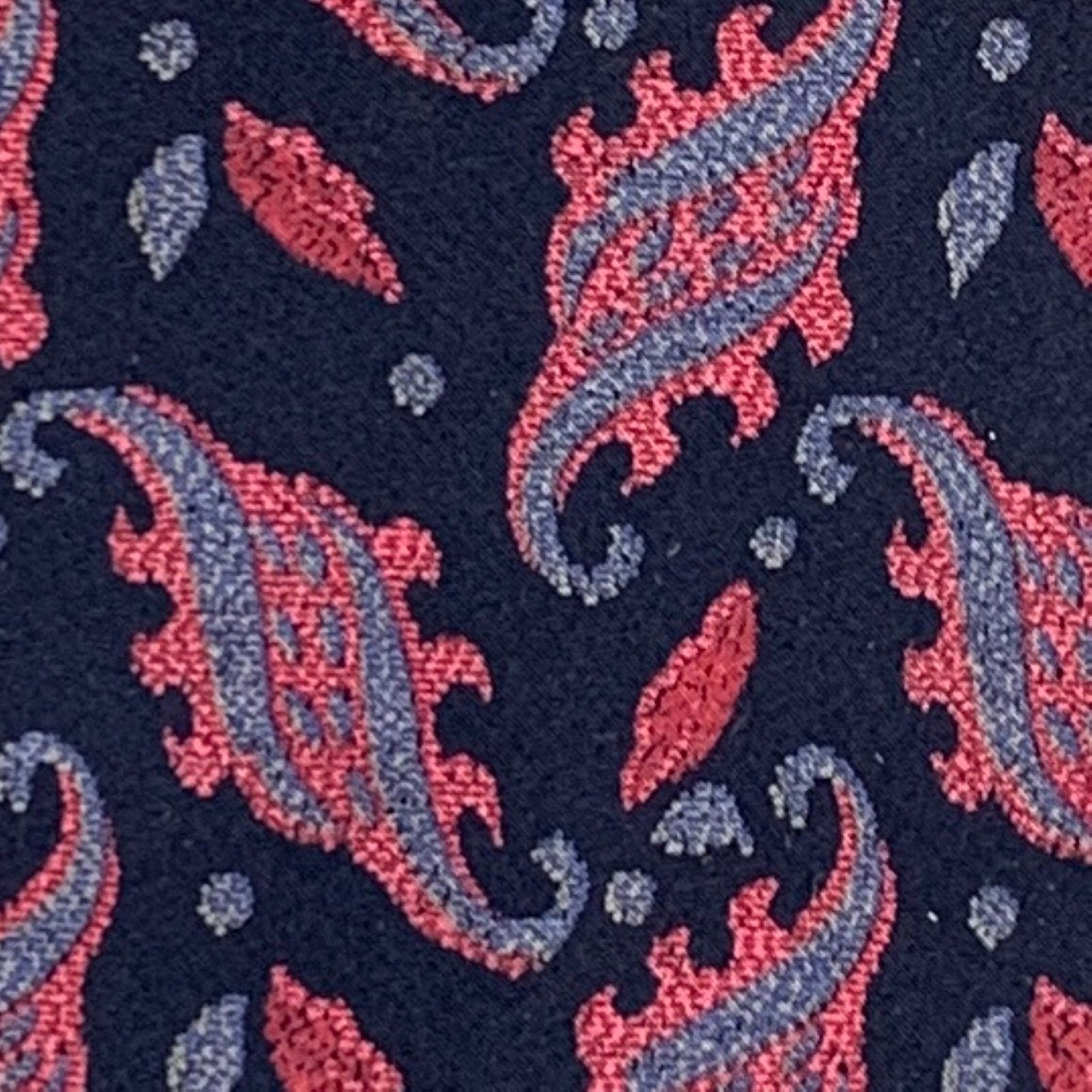 Valentino VALENTINO Navy Multi-Color Paisley Silk Tie Size ONE SIZE - 3 Thumbnail