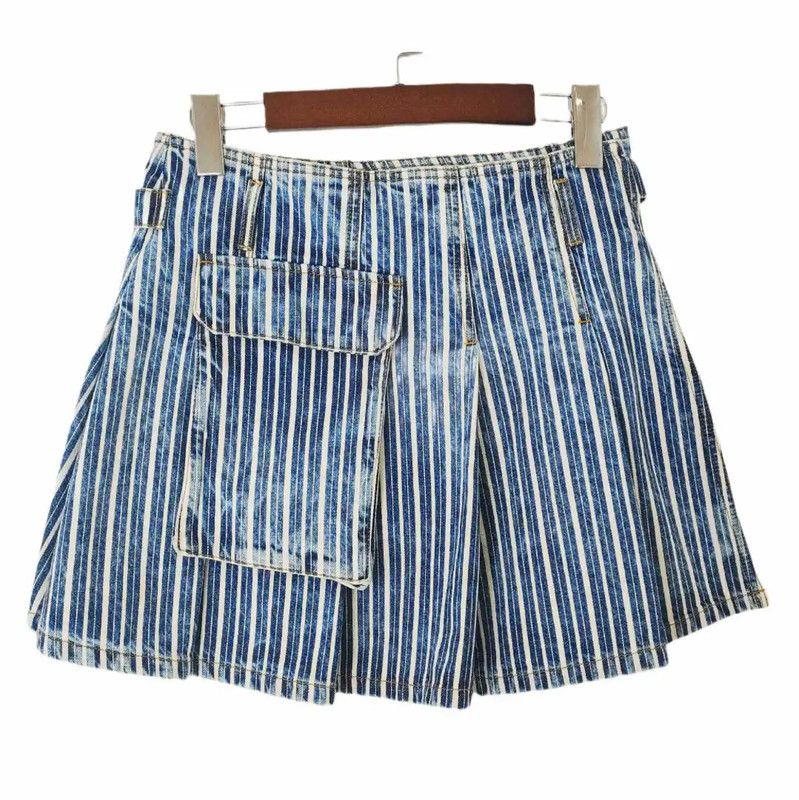 Dior Dior Women's Blue Cotton Striped Skirt 0089 Size 23" - 1 Thumbnail