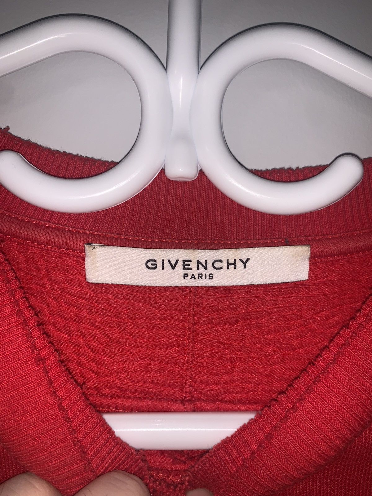 Givenchy GIVENCHY Distressed Mens Logo Crewneck Sweater Red Size US L / EU 52-54 / 3 - 18 Thumbnail