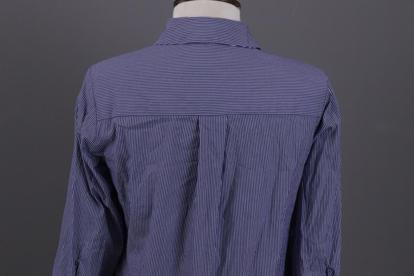 Designer Rosso 35 Genova Blue Pinstripe Henley Shirt Dress Size 42 Size M / US 6-8 / IT 42-44 - 9 Thumbnail
