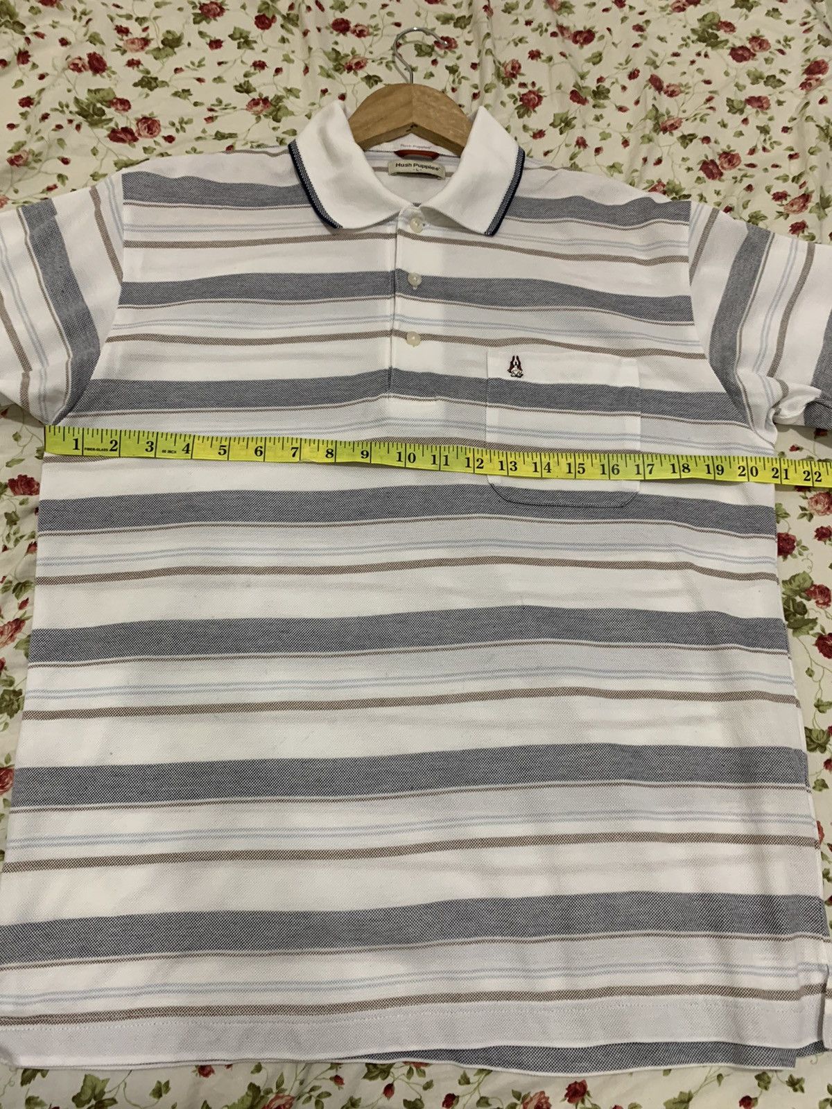 Designer Hush puppies shirt size L Large White Stripes Size US L / EU 52-54 / 3 - 13 Thumbnail