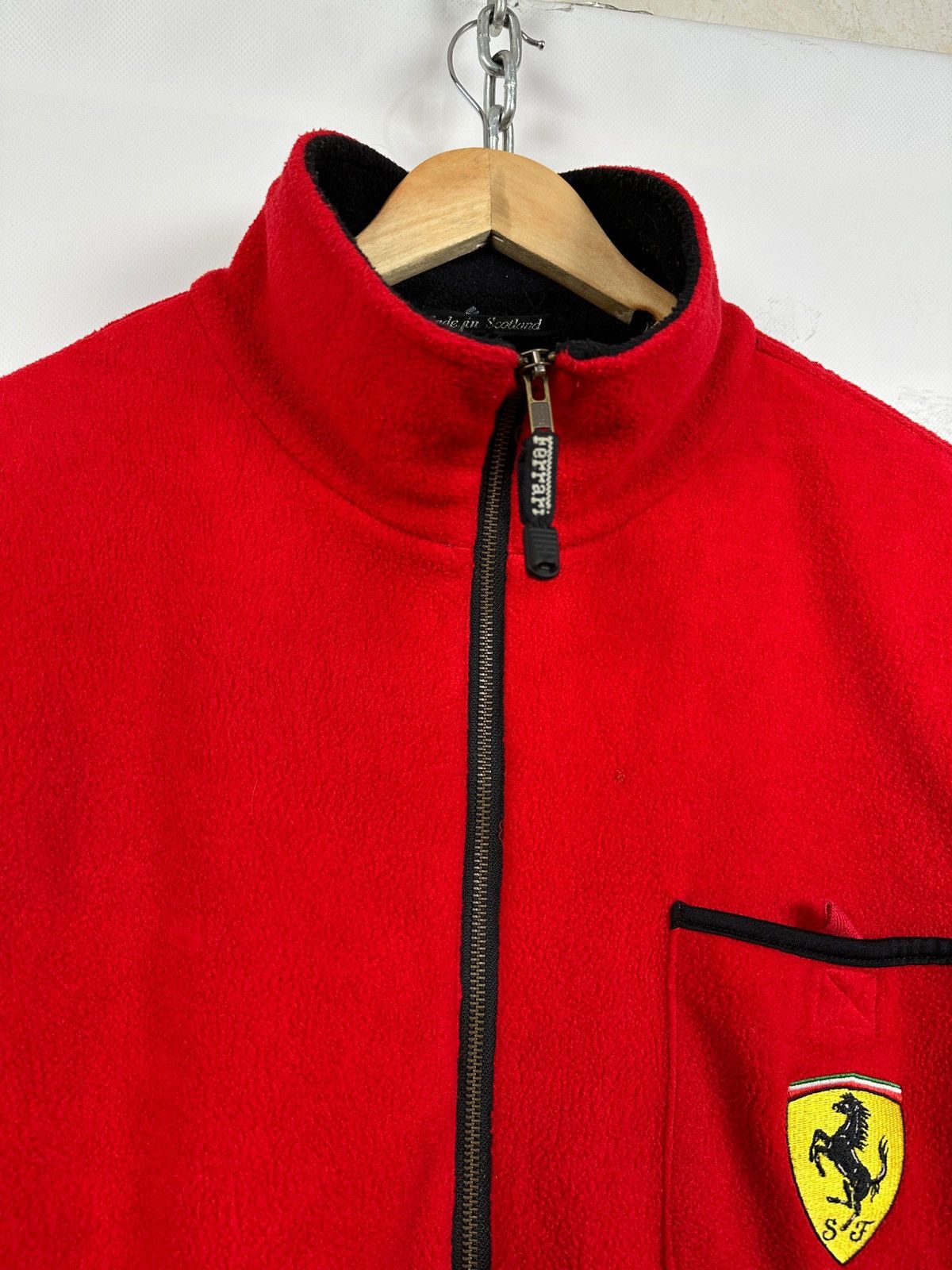 Ferrari 90s Vintage Ferrari Pocket Red Racing Zip Up Fleece Jacket Size US XL / EU 56 / 4 - 8 Thumbnail