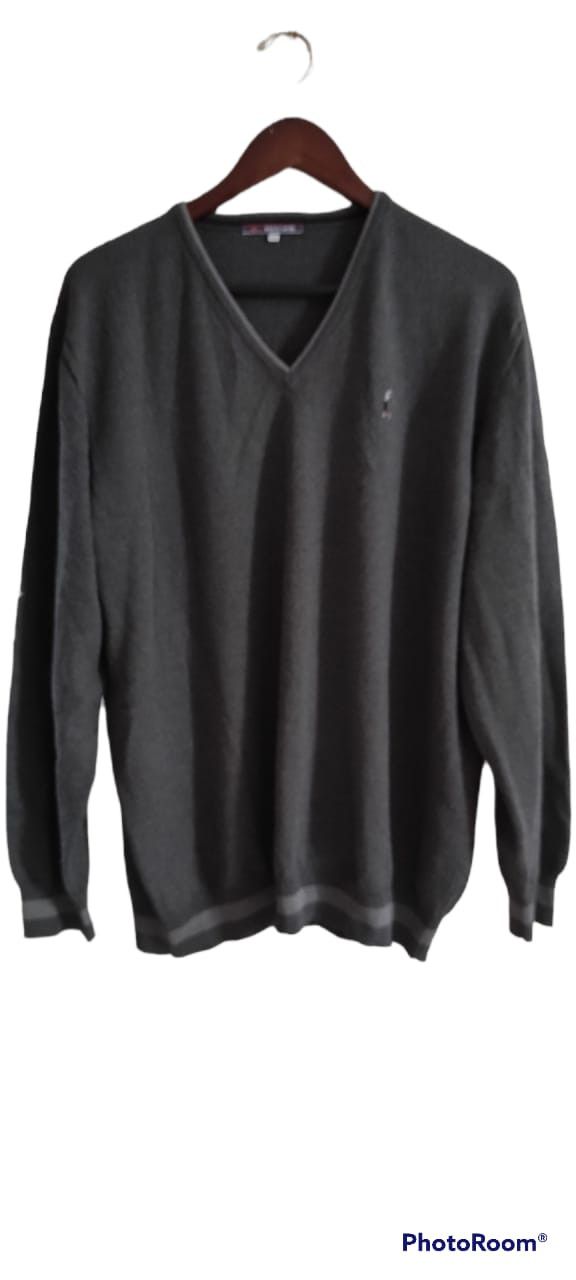 Lot of 2 Pierre Cardin Sweater V-Neck Acrylic Wool Pullover
