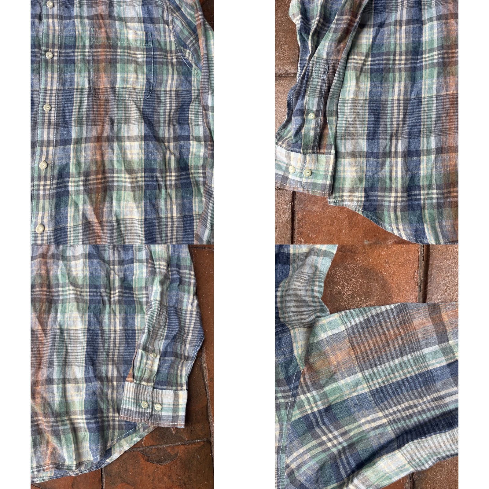 Tommy Bahama VINTAGE Tommy Bahama Shirt 2XL Linen Button-Down Plaid Long Sleeve Mens Size US XXL / EU 58 / 5 - 8 Thumbnail
