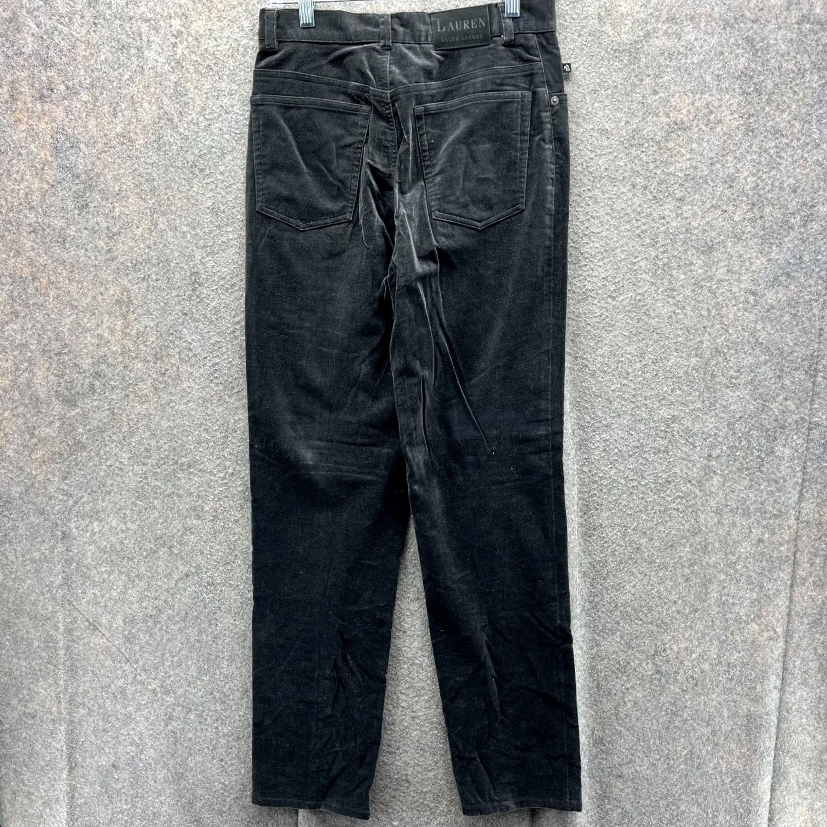 Ralph Lauren VINTAGE Lauren Ralph Lauren Pants Womens 4 Black Cotton Velour Satin Dress Pants Preppy LRL Size 27" / US 4 / IT 40 - 2 Thumbnail