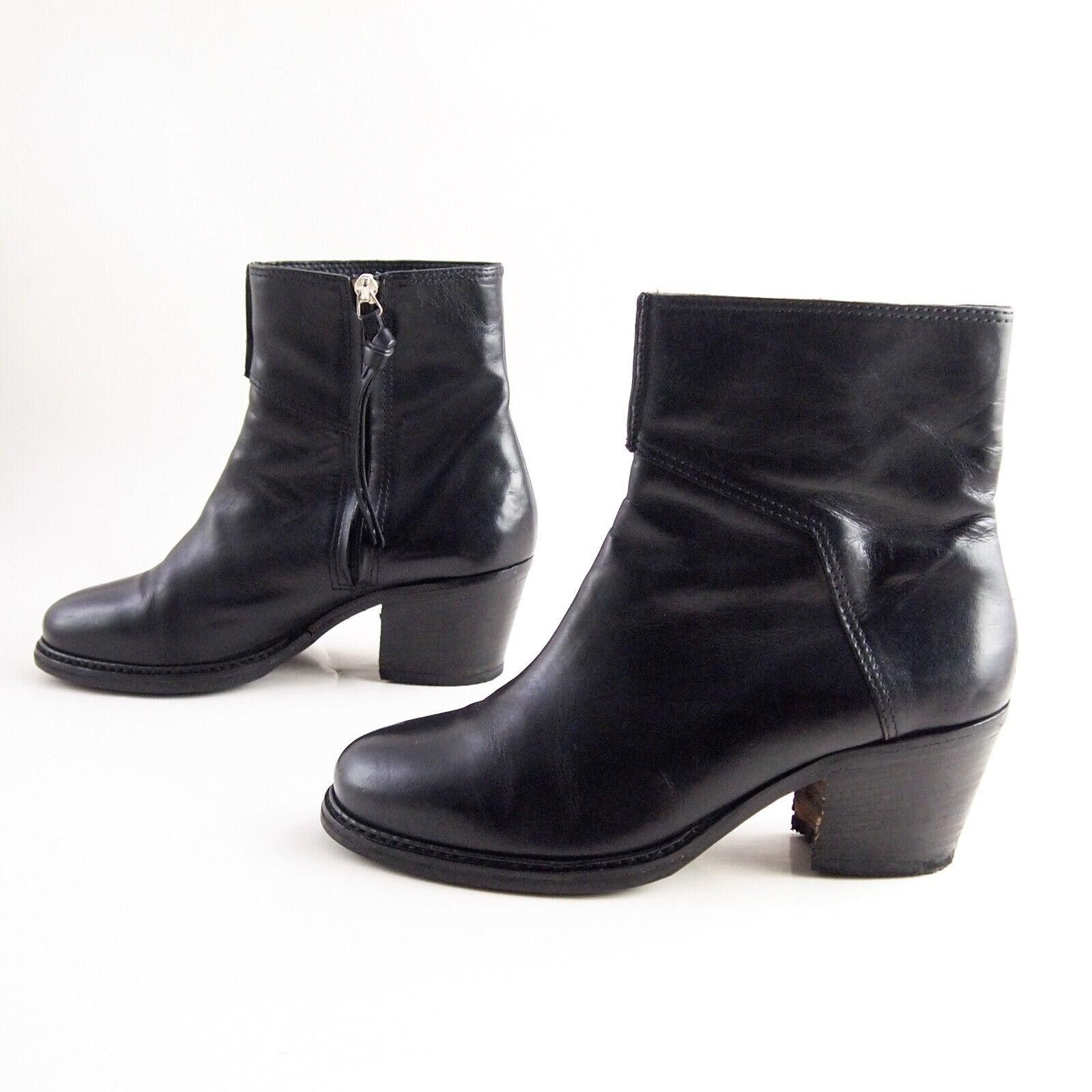 Hugo Boss Hugo Boss Ankle Boots Black Leather Womens US 8.5 EU 38.5 Size US 8.5 / IT 38.5 - 2 Thumbnail