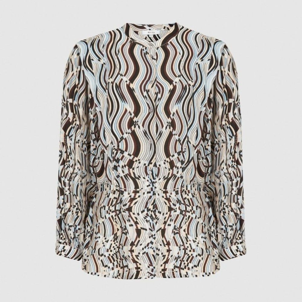 Reiss NWT New $275 Reiss Penny Swirl-Print Viscose Long Sleeve Bl Size S / US 4 / IT 40 - 2 Thumbnail