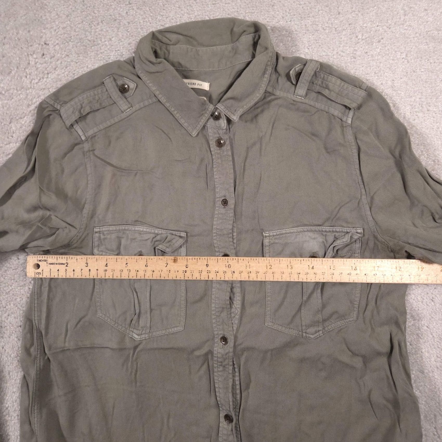 American Eagle Outfitters American Eagle Outfitters Shirt Womens Medium Green Military Long Sleeve Top Size M / US 6-8 / IT 42-44 - 7 Thumbnail