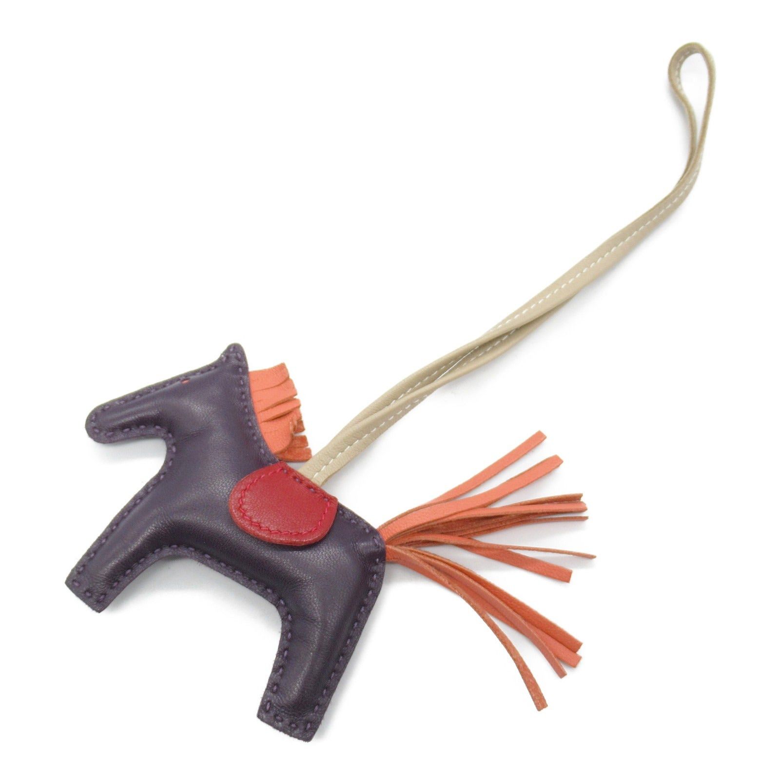 Hermes Rodeo Pm Raisin/Flamingo/Rouge Vif Charm Leather Aagneau Purple Flamingo/Rouge Vie Leysin A Stamp
