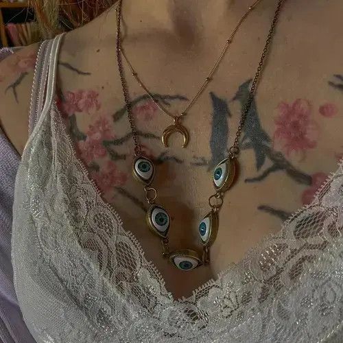 VIBE Streetwear Eye Trippy Evil Jewerly Necklace Chain Art Size ONE SIZE - 4 Thumbnail