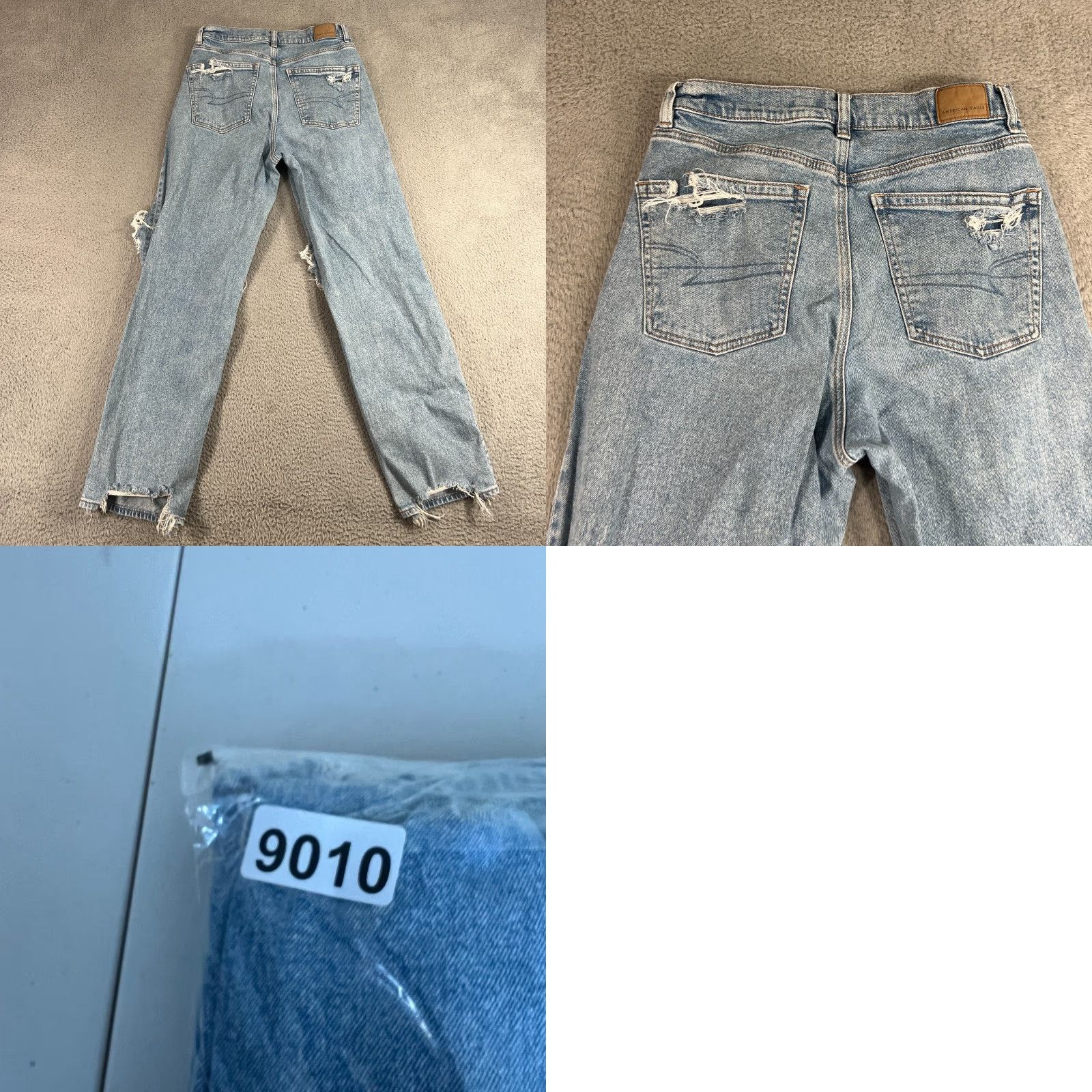 American Eagle Outfitters American Eagle Outfitters Jeans Womens 8 Blue High Rise Relaxed Straight 5-Pocket Denim Light Wash Baggy Distressed Bohemian Grunge Size 30" / US 8 / IT 44 - 9 Thumbnail