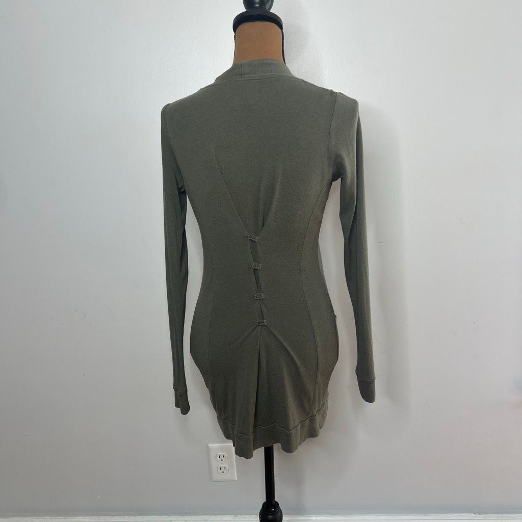 Derek Rose Pink Rose, Olive Green Button Front Cardigan, Button Cinched Size S / US 4 / IT 40 - 6 Thumbnail