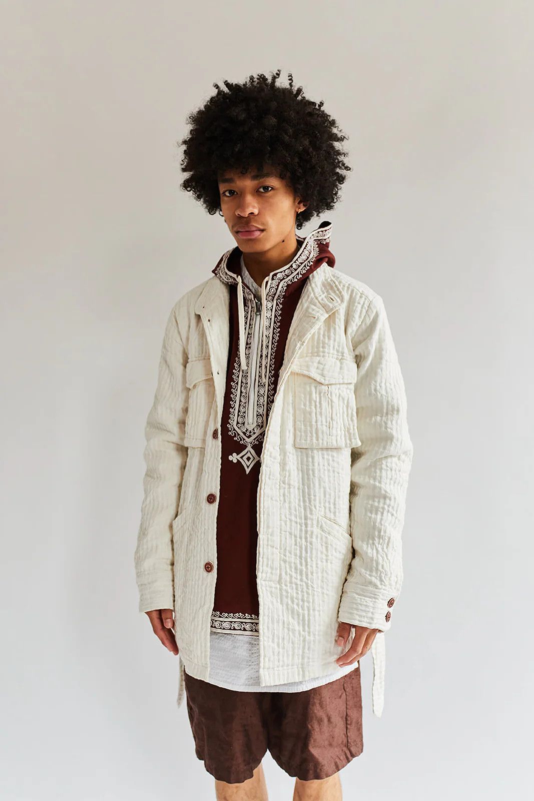18 East Maroon Hand-Embroidered Anorak Size US S / EU 44-46 / 1 - 2 Thumbnail