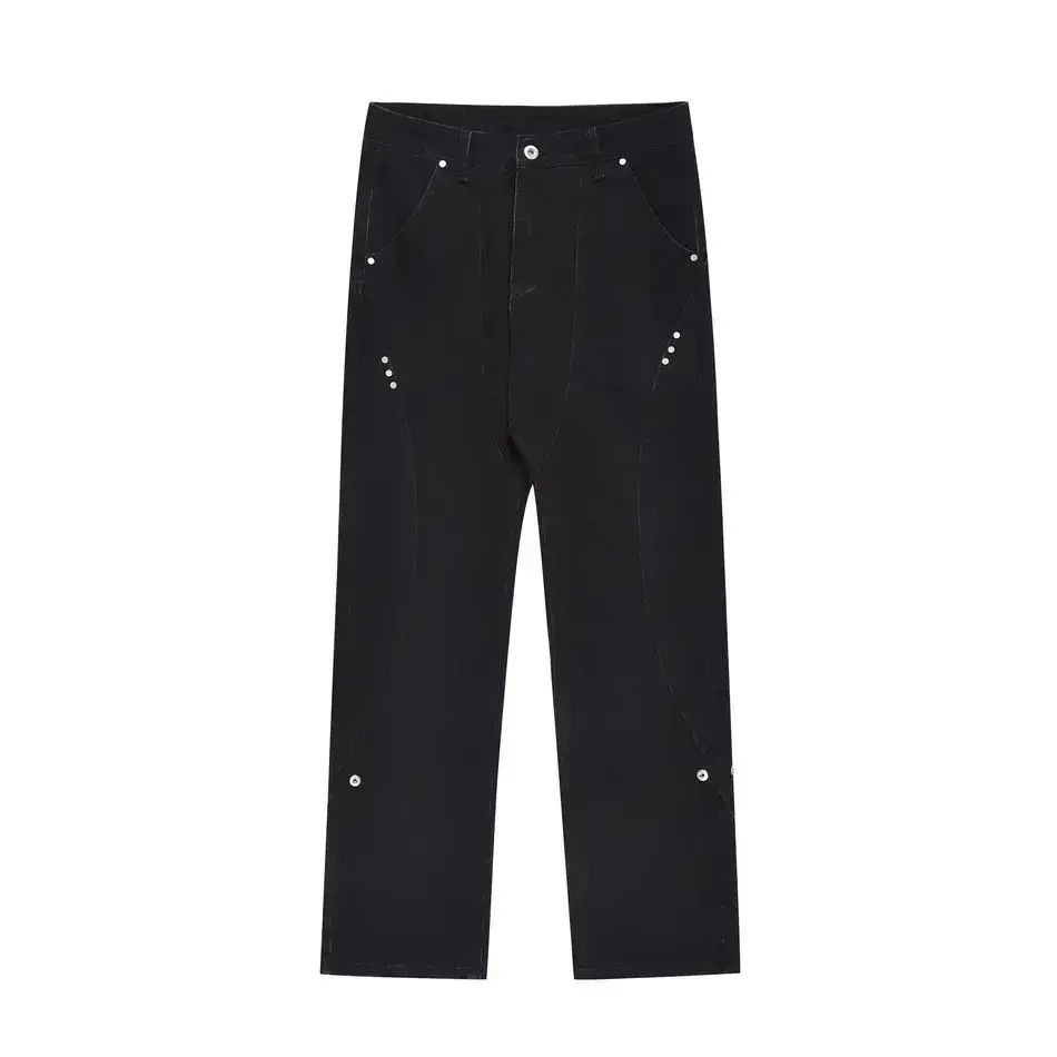 Japanese Brand Black versatile straight leg jeans Size US 32 / EU 48 - 6 Thumbnail